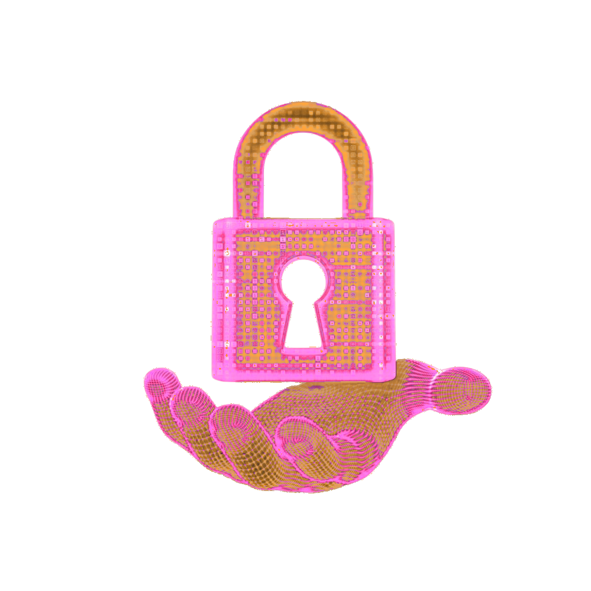 A padlock held in an open hand
